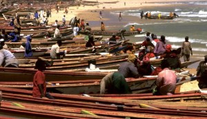 piroghe nel fiume Senegal